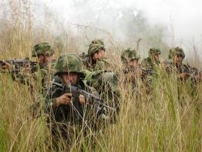 Colombian armed forces on patrol