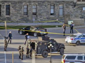 Outside the Canadian parliament building in Ottawa
