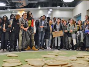 Students at the University of Wisconsin-Madison protest an announced new meal plan